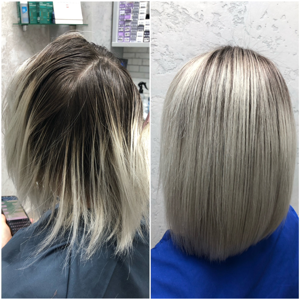 прикорневое мелирование+ тонирование