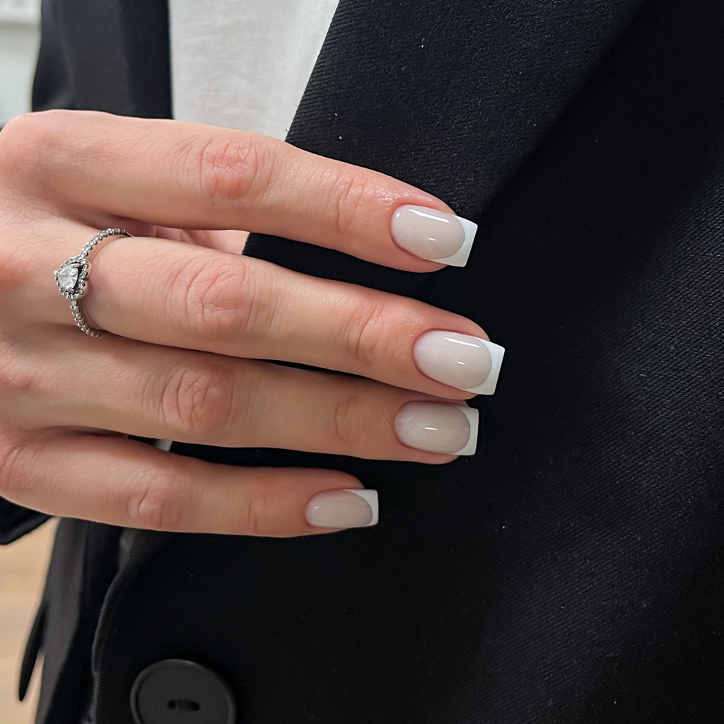 Маникюр + покрытие + укрепление + френч