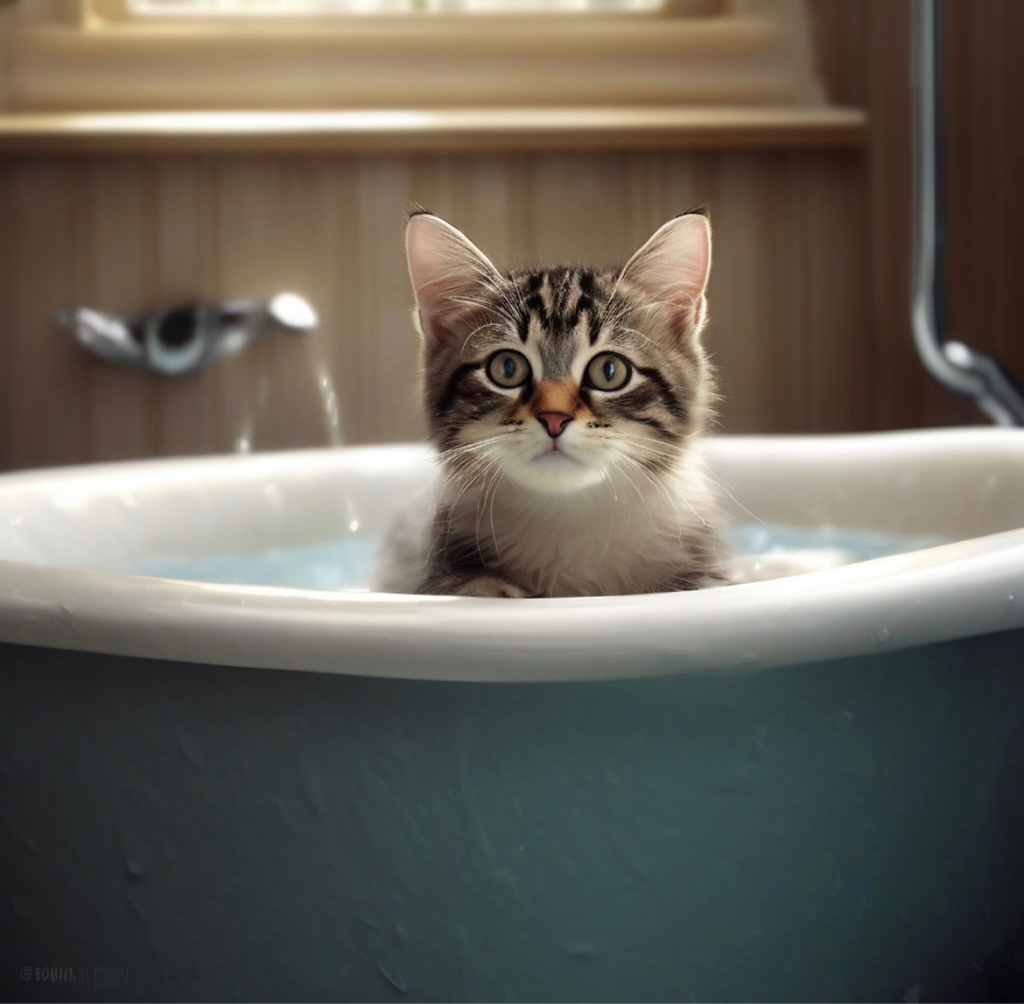 Купание кошки