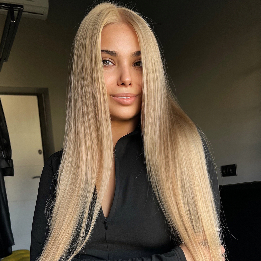TOTAL BLOND корни до 2см+тонирование НИЖЕ ЛОПАТОК