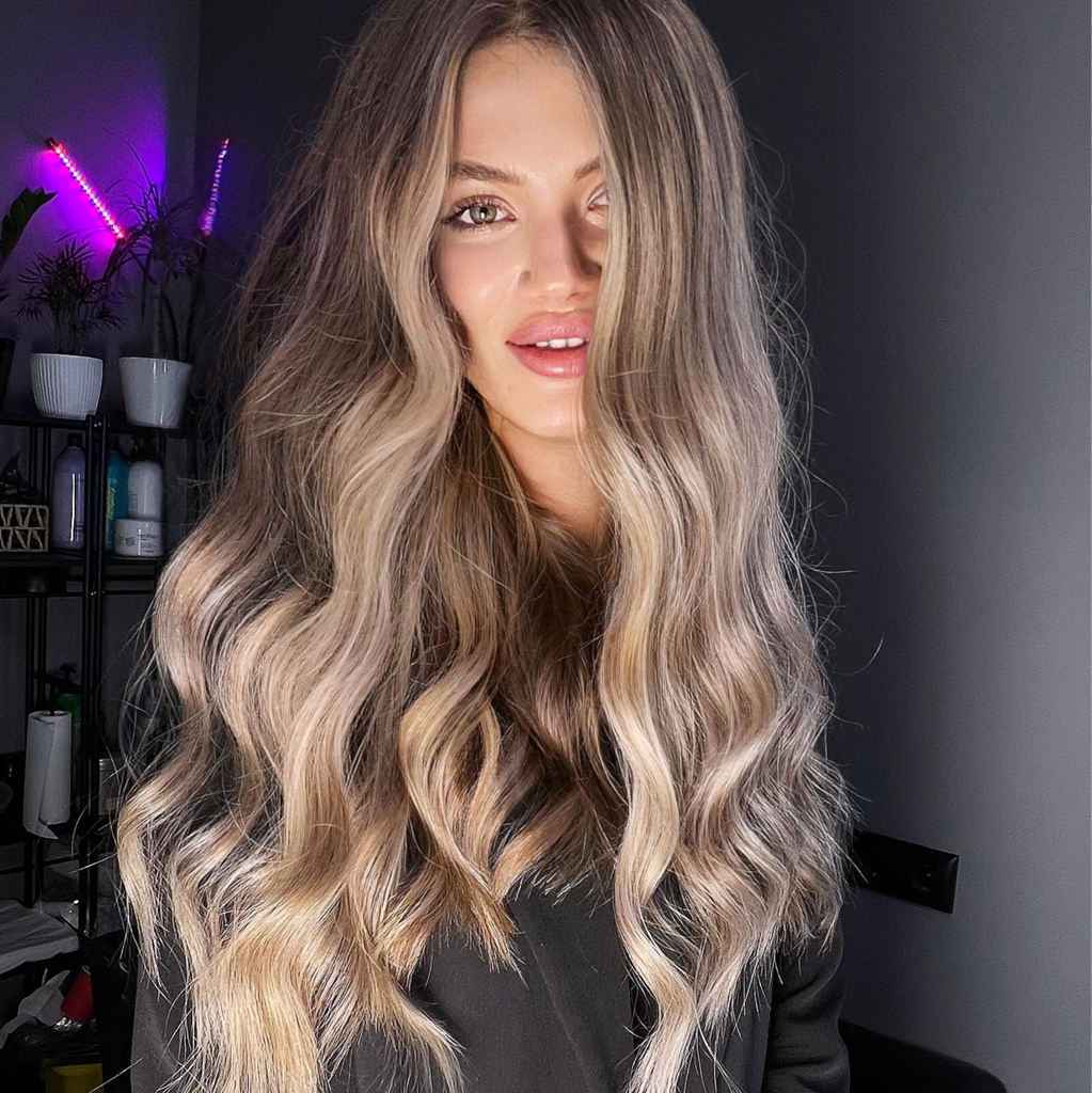 Рельефное окрашивание волосы НИЖЕ ЛОПАТОК/ГУСТЫЕ