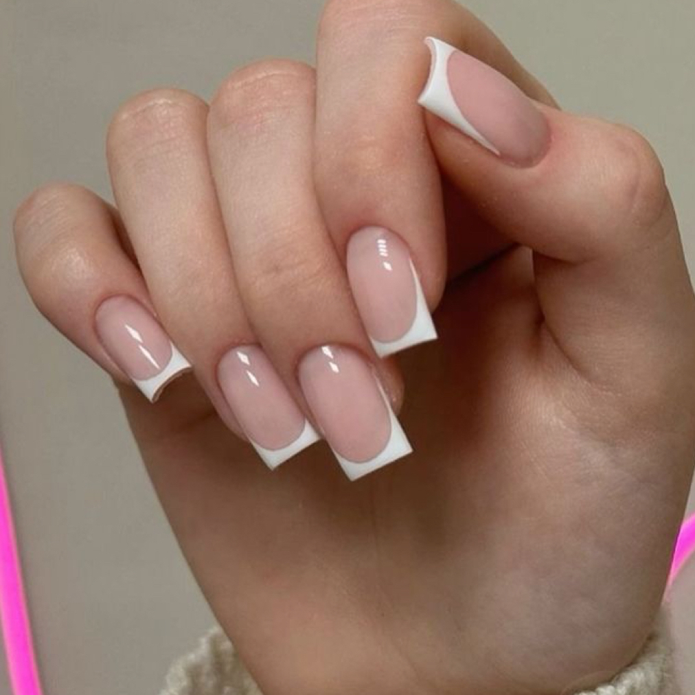 ФРЕНЧ, ЛУНКИ ,РАСТЯЖКА БЛЕСТКАМИ