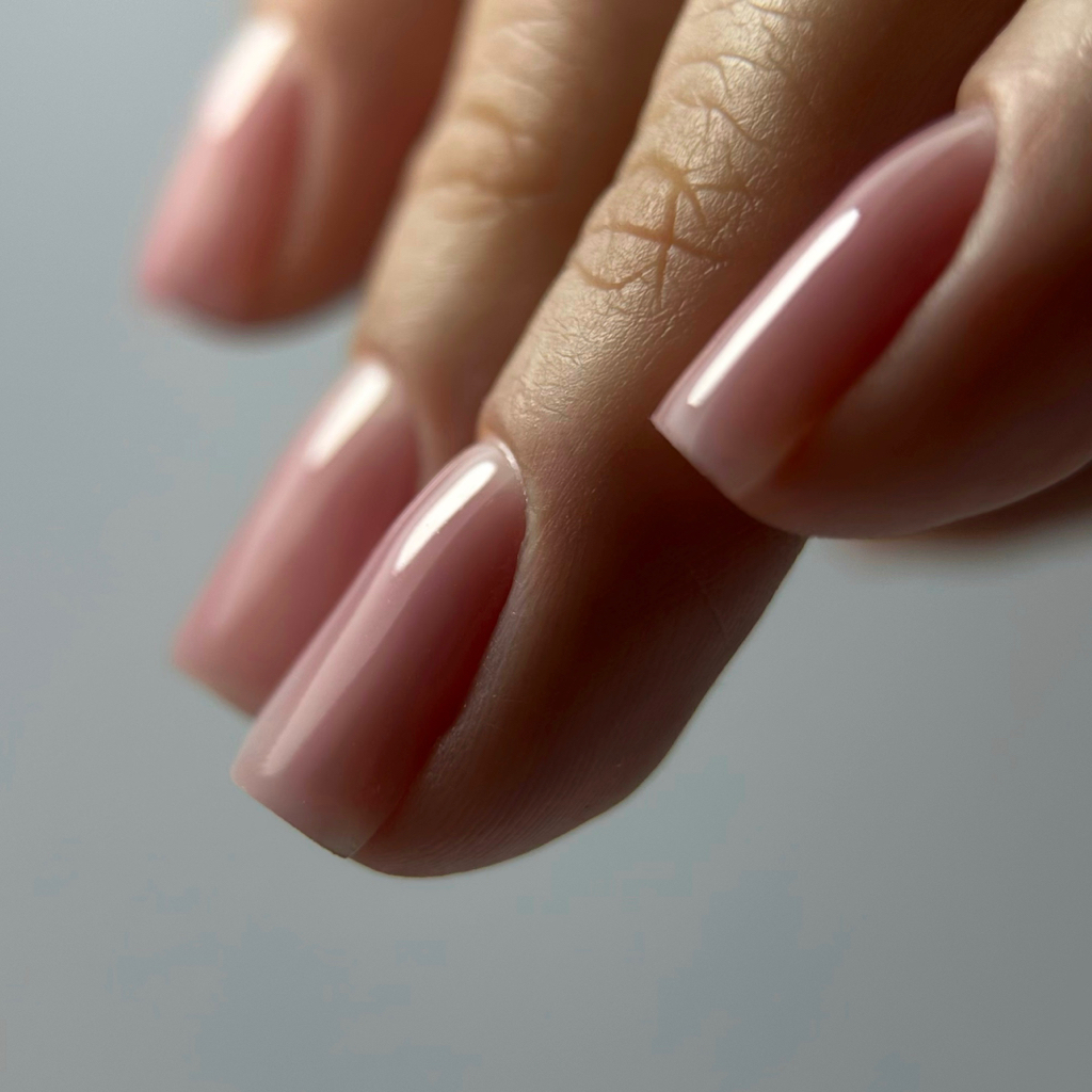 Комбинированный маникюр+укрепление гелем.