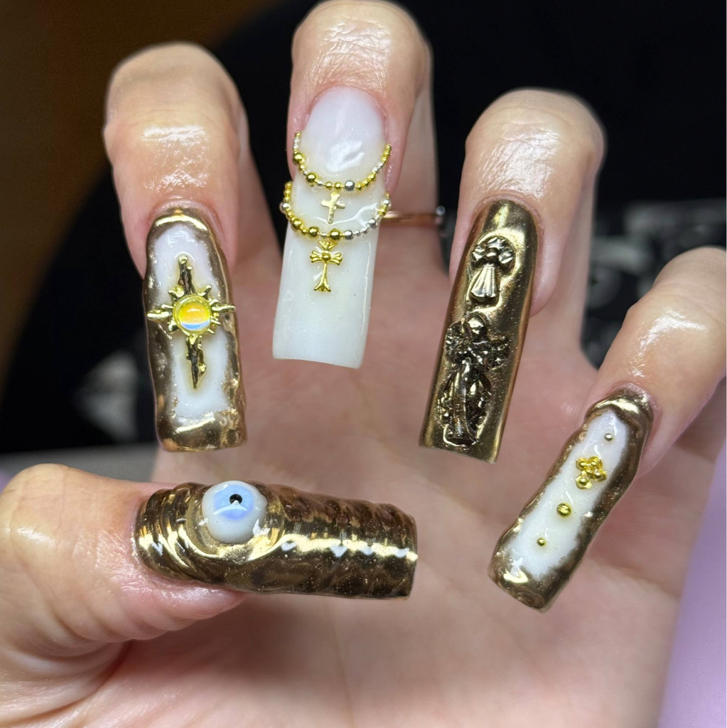 Наклейка, деталька, стемпинг (один ноготь)