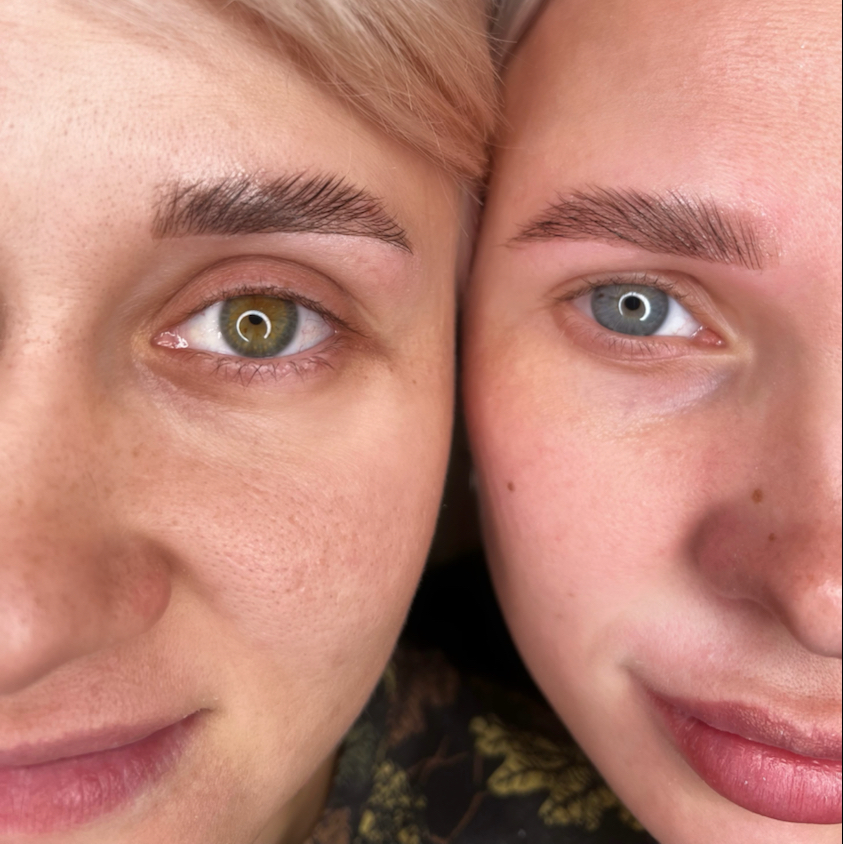 Коррекция + окрашивание + лами бровей