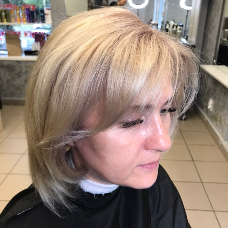 Окрашивание блонд без обесцвечивания длина волос по плечи