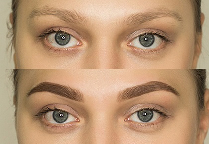 Окрашивание бровей хной