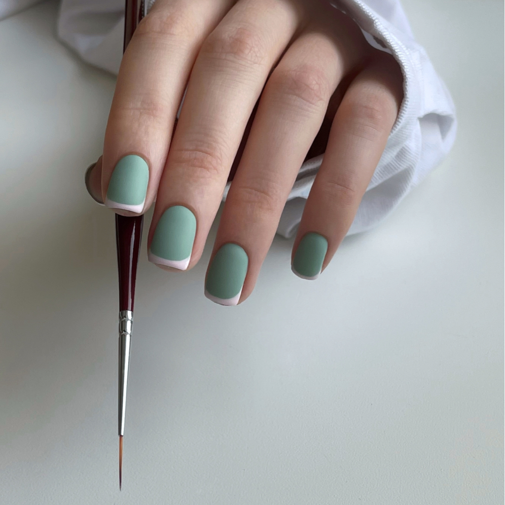 Маникюр    Покрытие гель-лаком  Сложный дизайн   (гель, френч, втирка, рисунок на каждом пальчике)