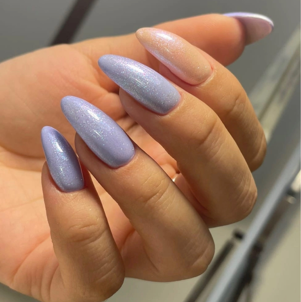 Наращивание ногтей + однотонное покрытие