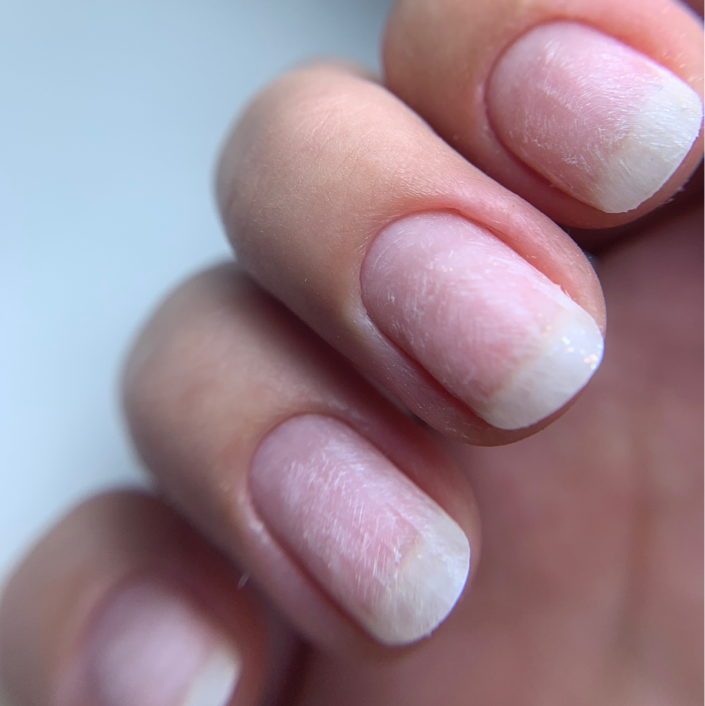Комбинированный маникюр  без покрытия