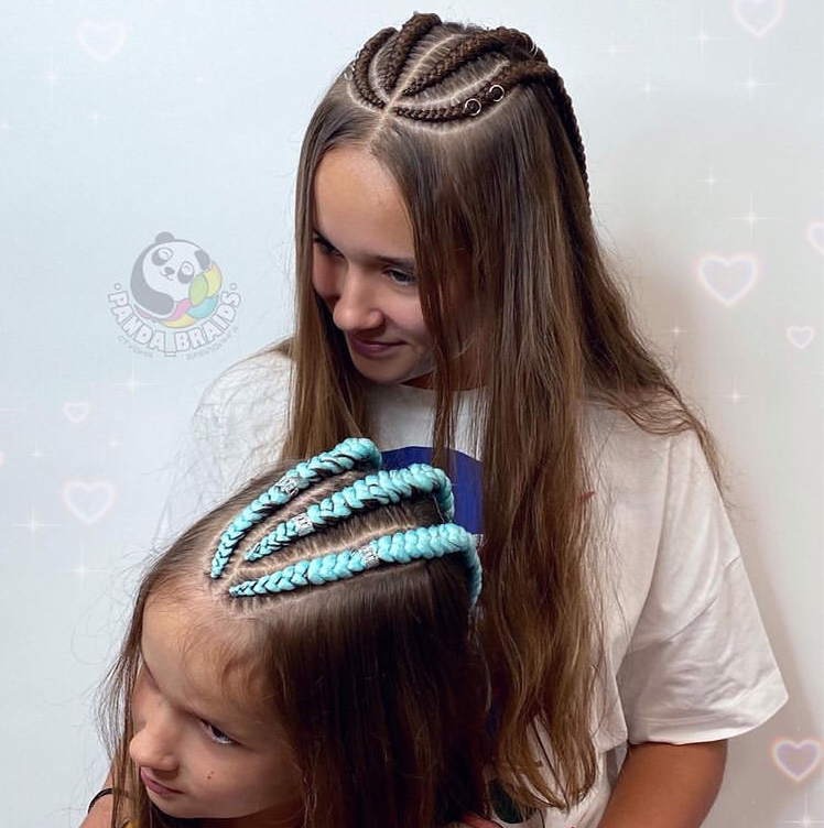 Брейды в пробор