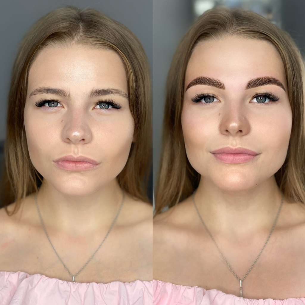 Долговременная укладка ( окрашивание краской + коррекция ) бровей