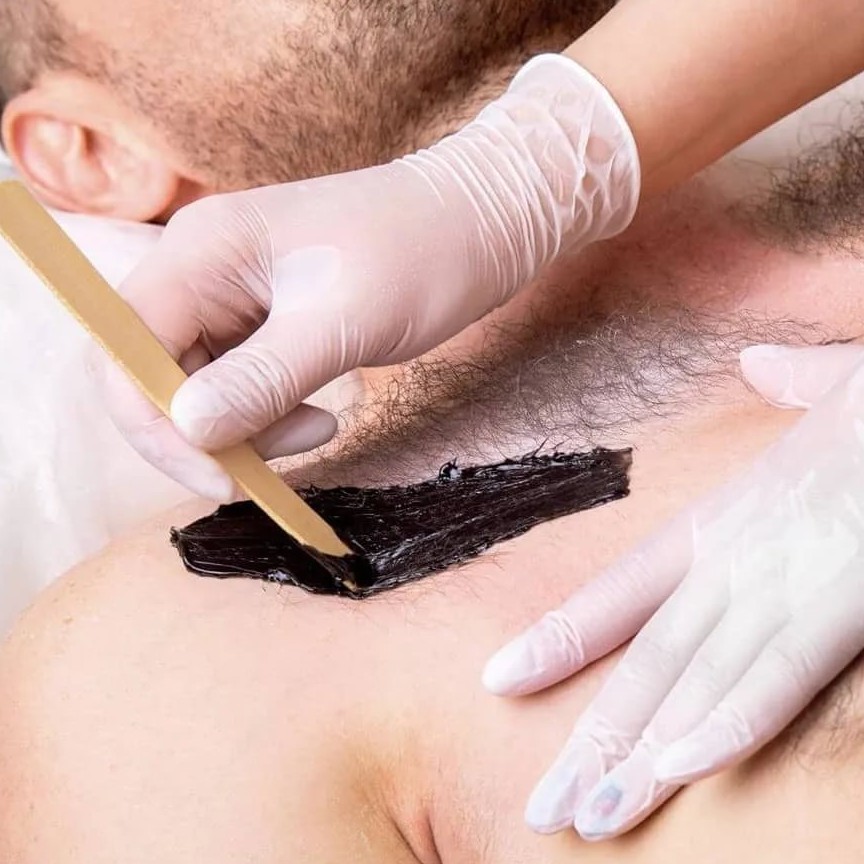 Шея, Плечи. 
мужская депиляция