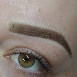 Перманент век/коррекция межресничного контура/через месяц