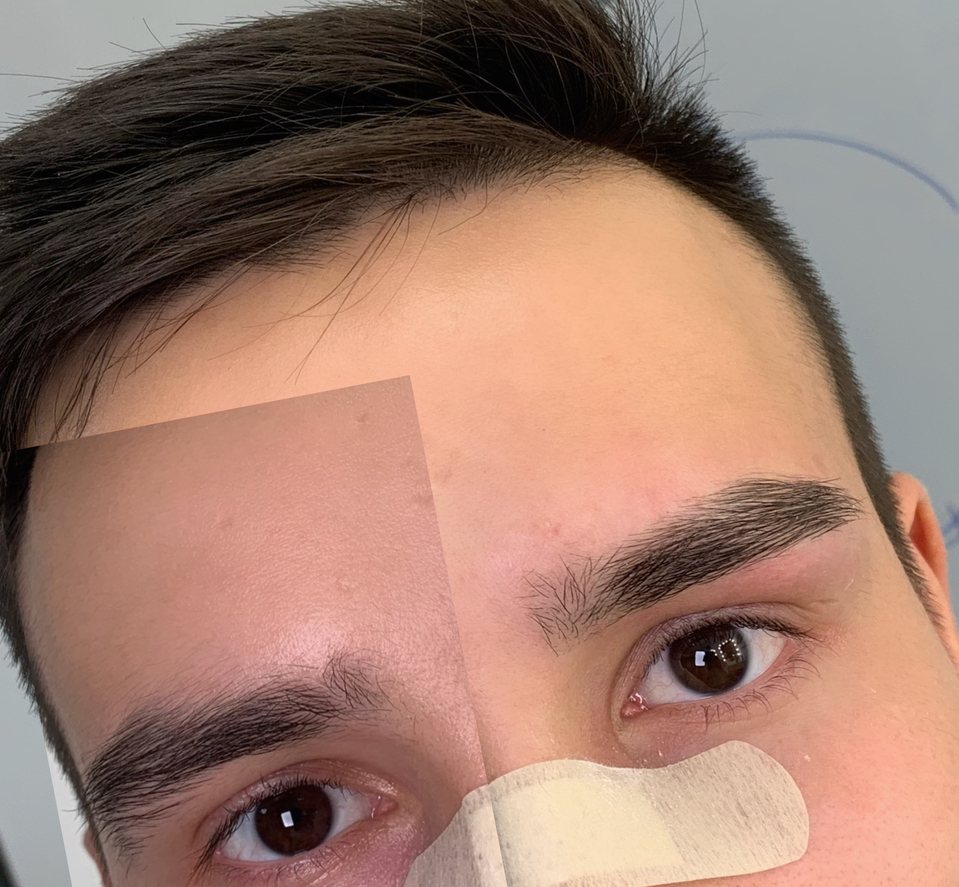 Мужское оформление бровей (воском/пинцетом)+уход