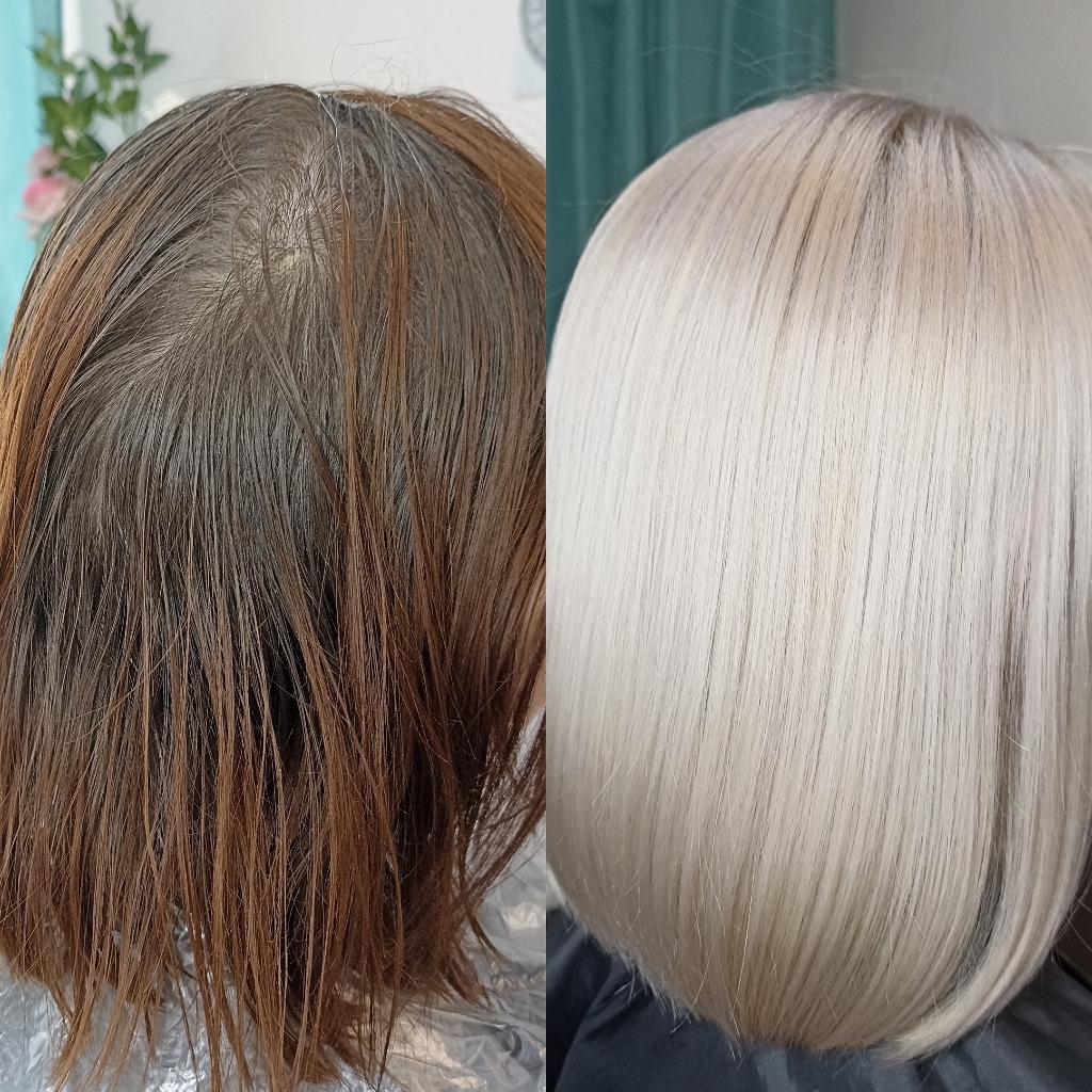 Тотал блонд на среднюю длину