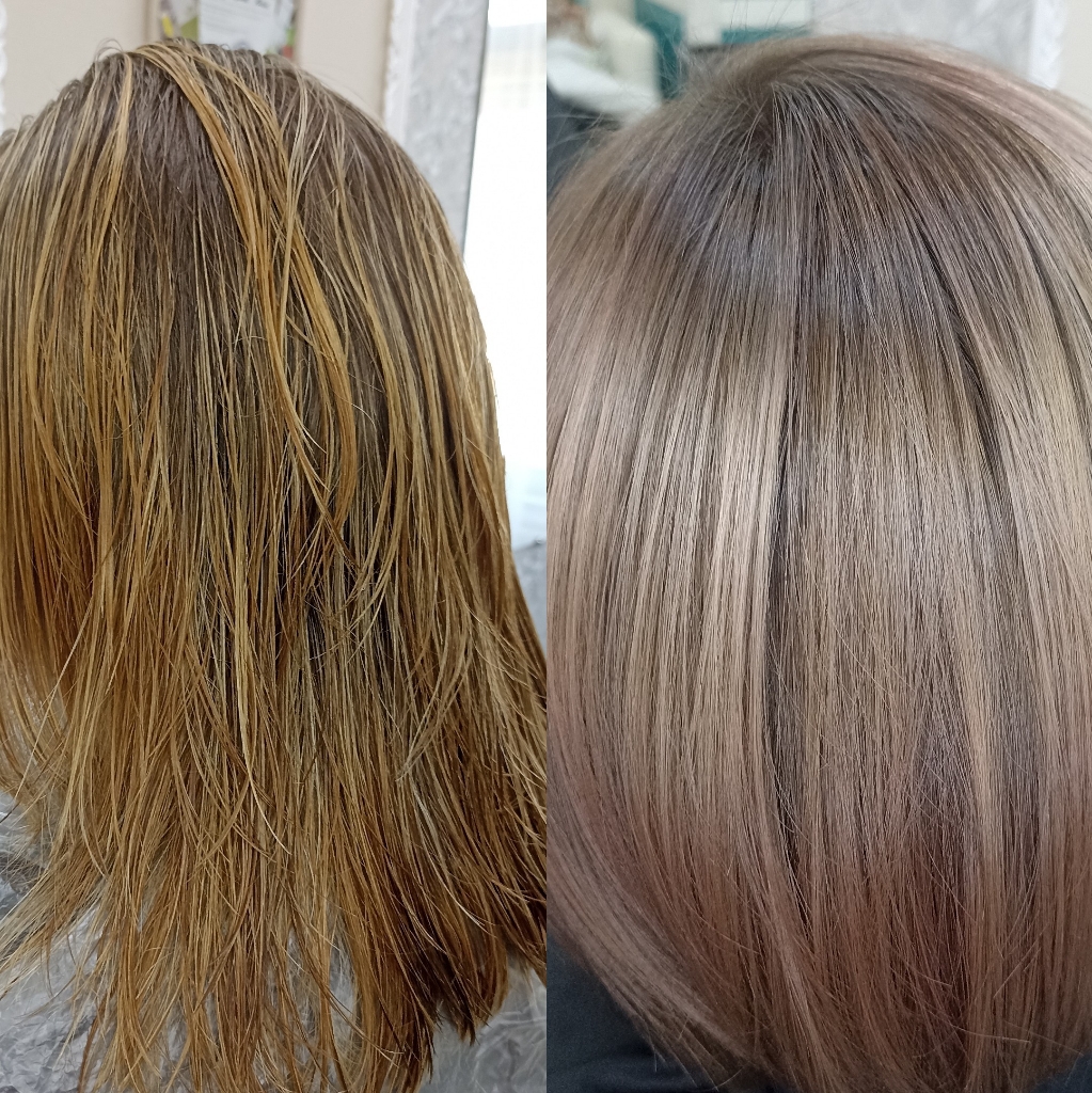 Сложное окрашивание средней длины волос