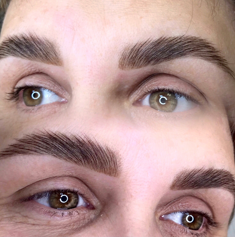 Окрашивание бровей хной с коррекцией формы