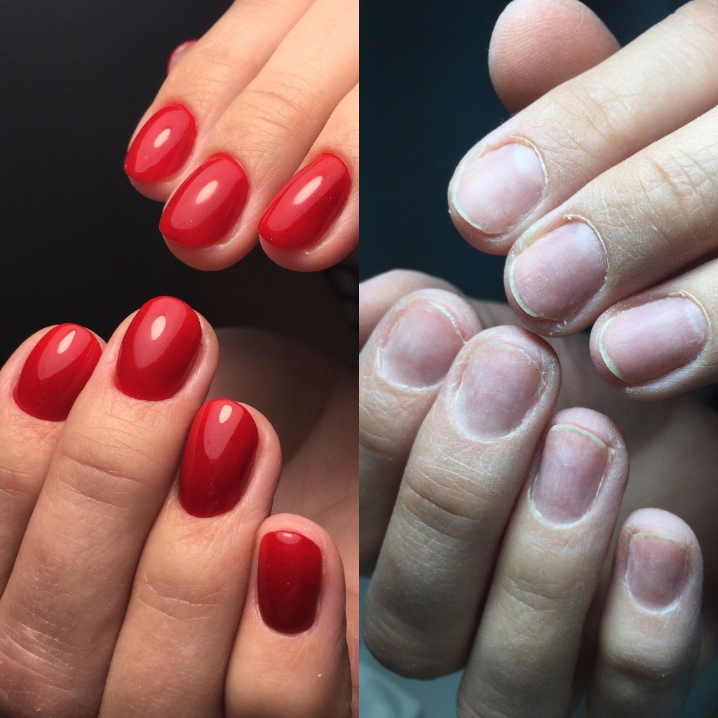 Снятие, маникюр с укреплением и покрытием гель-лак