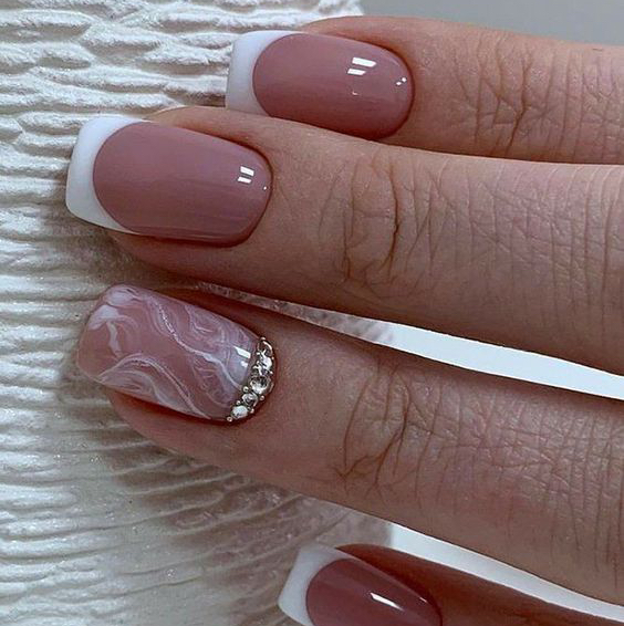 Снятие Маникюр покрытие френч