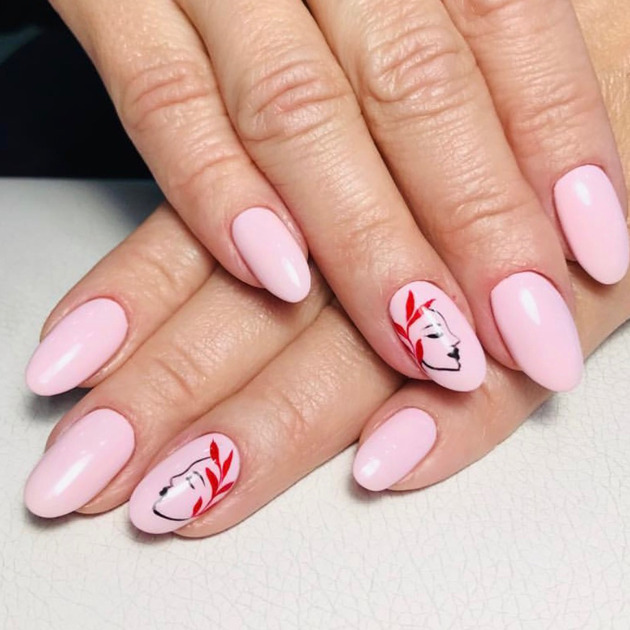 Дизайн рисованный за 1 ноготок