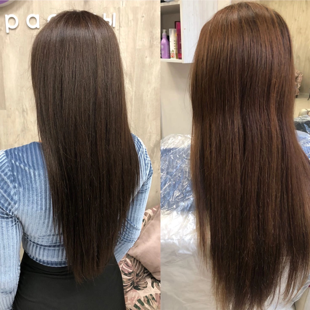 Окрашивание в один тон длинные волосы