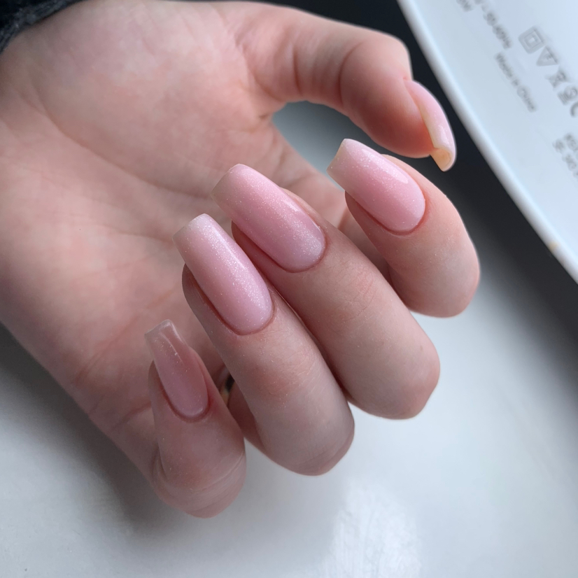 Маникюр с покрытием (однотонный камуфляж)