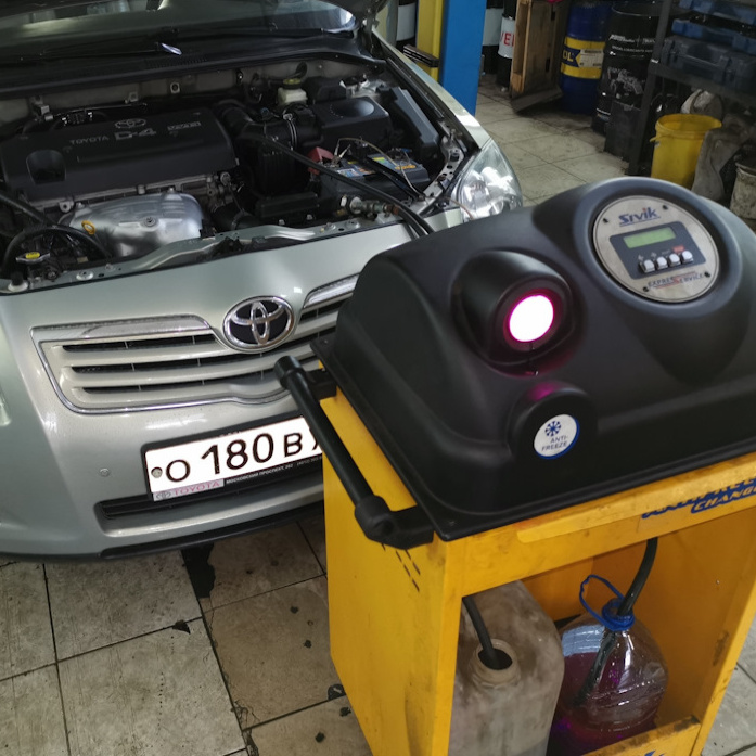 Замена антифриза через установку с промывкой