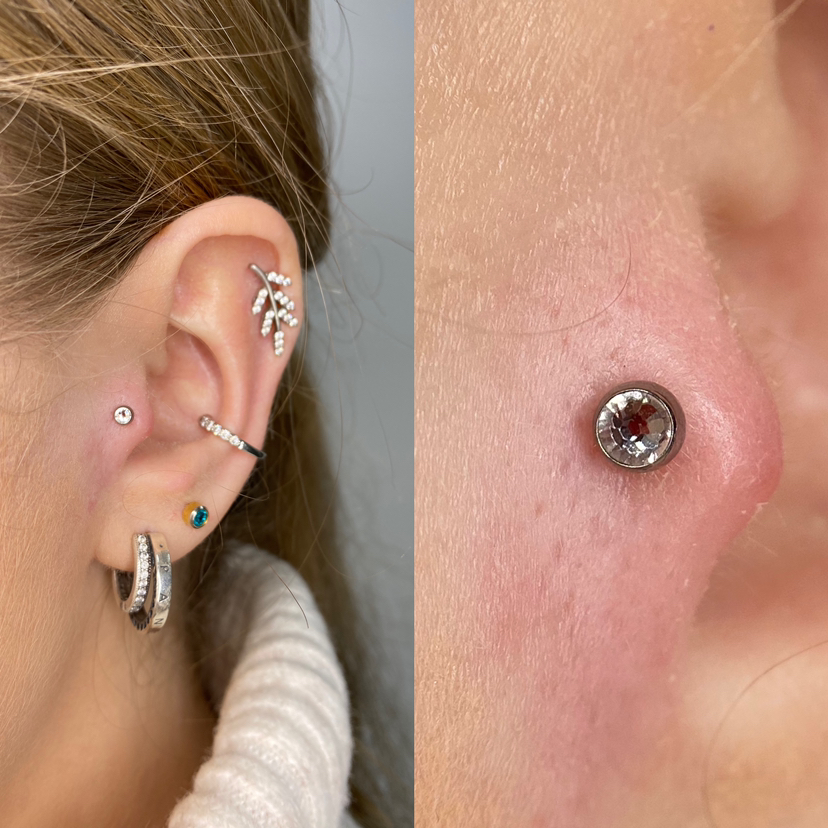 Косметический пирсинг хряща уха (возраст 16+ )