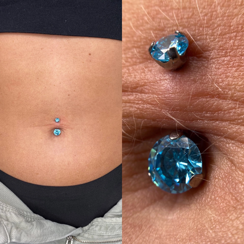 Косметический пирсинг пупка