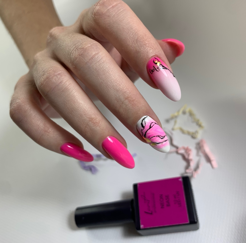 Аппаратный маникюр с покрытием гель-лак + дизайн 
френч/омбре/аэропуффинг