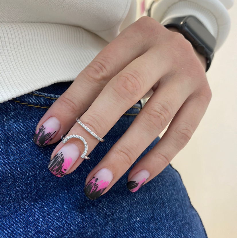 Маникюр с покрытием гель-лак, френч,дизайн