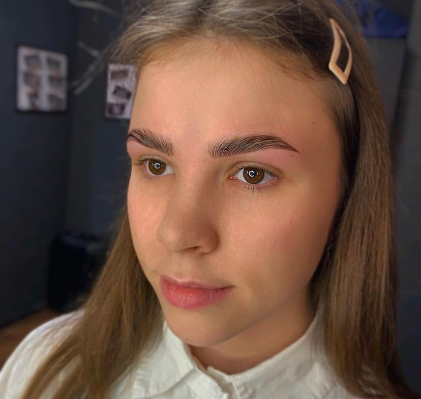 Коррекция бровей + лами + окрашивание