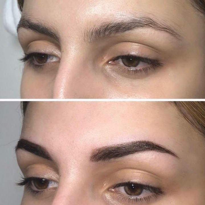Коррекция ПМ через месяц брови