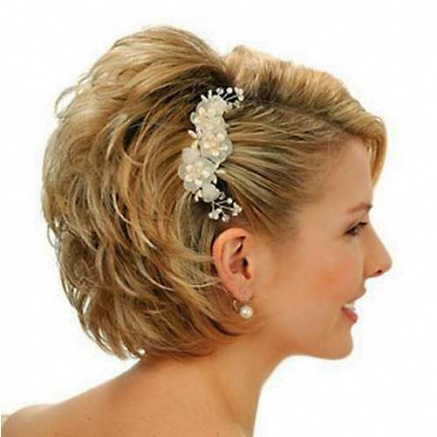 Вечерняя/Свадебная прическа /  Короткие волосы, корни