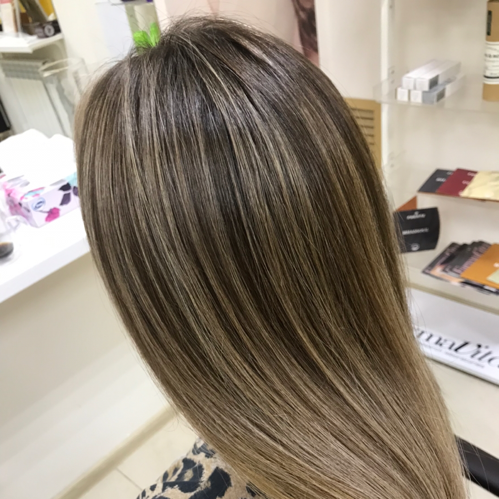 Двойная растяжка цвета,на среднюю