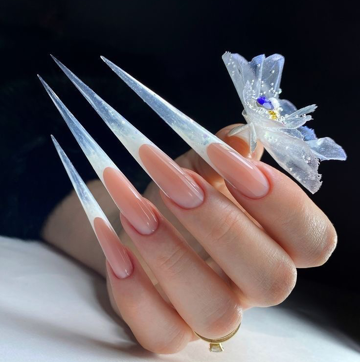 Extension to maximum length  manicure including