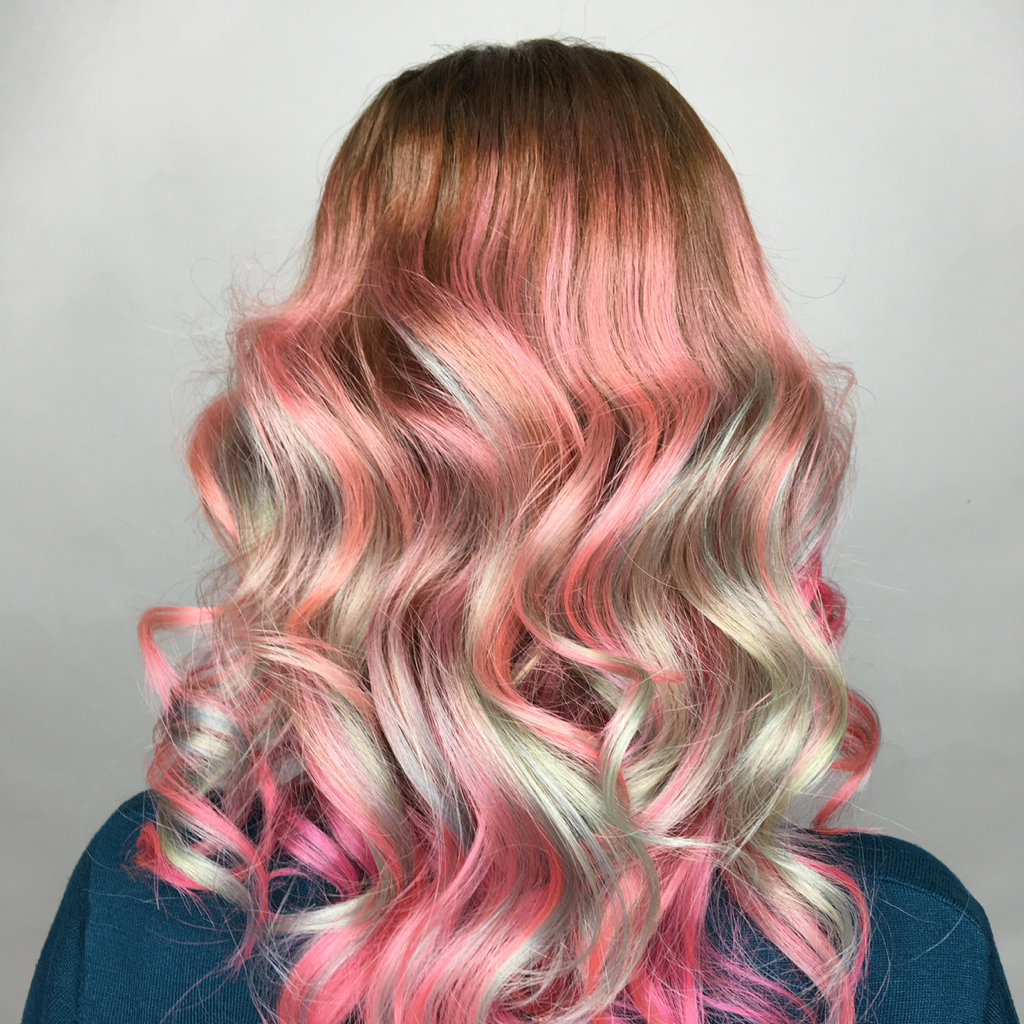 Цветное тонирование длинные волосы