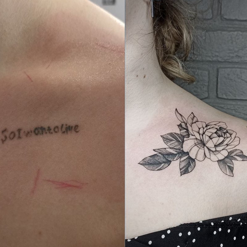 Перекрытие старой татуировки