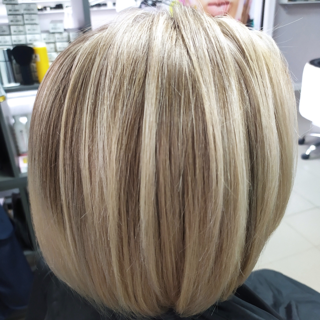 Мелирование без тонировки средняя длина