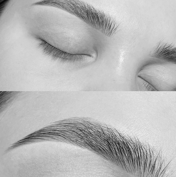 коррекция бровей + окрашивание краской