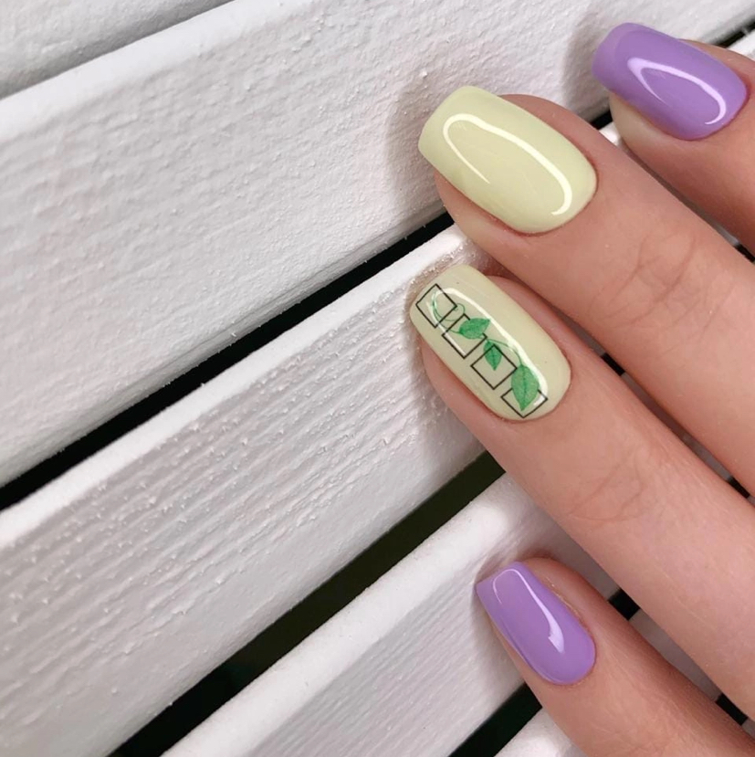 Комби маникюр с покрытием гель-лак