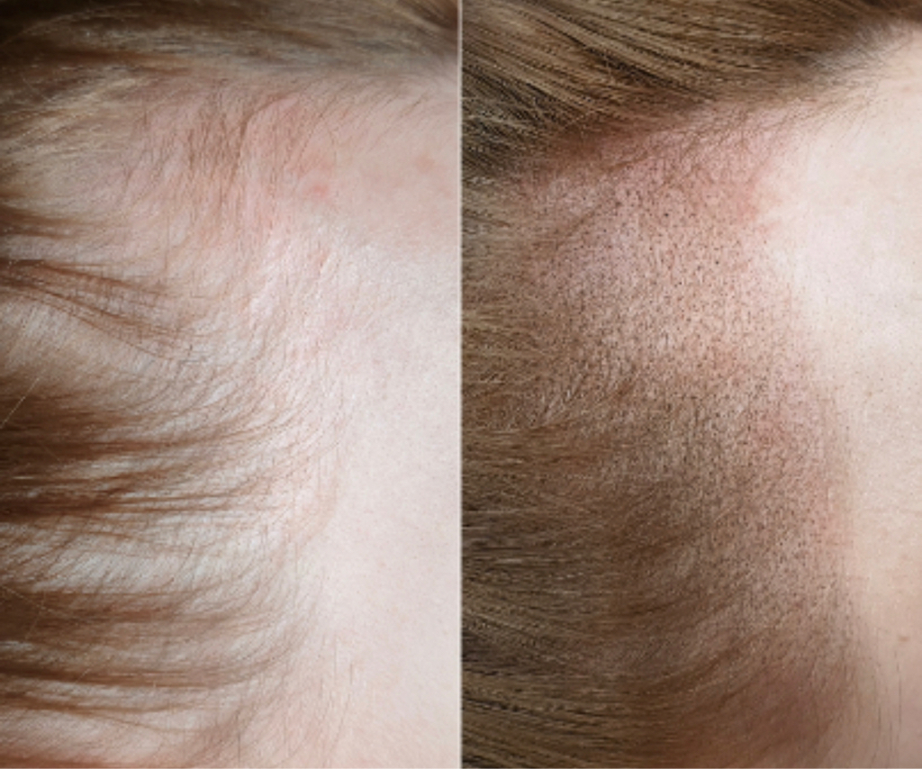 Трихопигментация боковые зоны