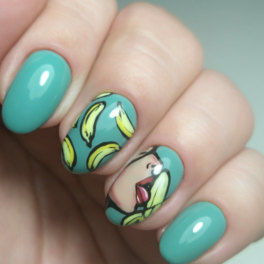 маникюр с покрытием гель лаком и сложный дизайн (микроживопись)