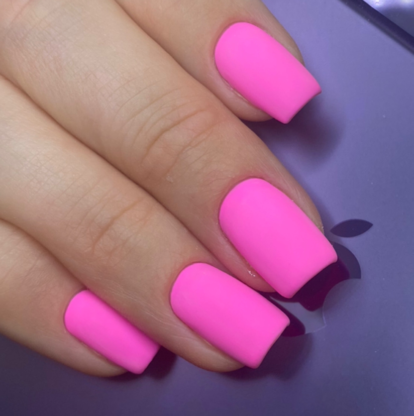 Маникюр с покрытием гель лак однотоное (укрерление гель, база)