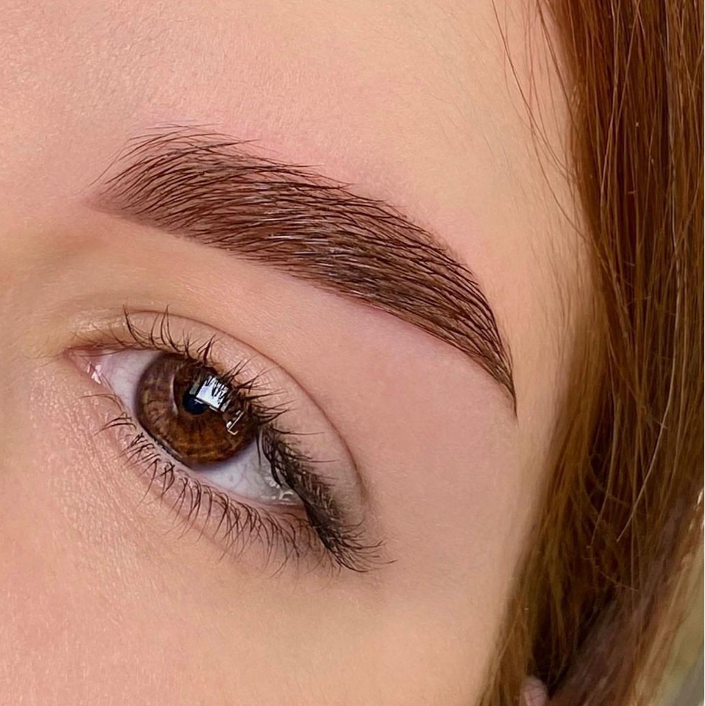 Окрашивание бровей краской, без коррекции