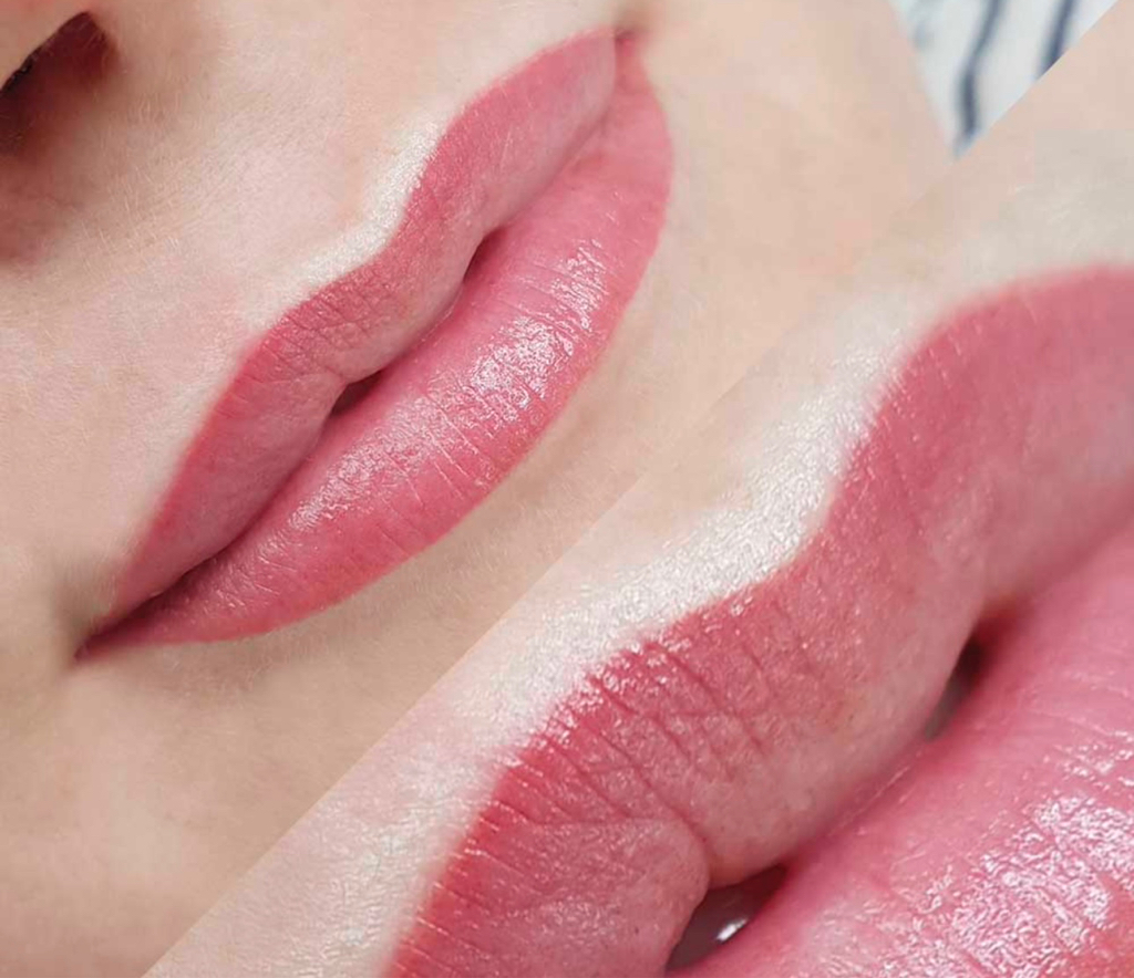 Перманентный макияж губ (контур с растушёвкой)