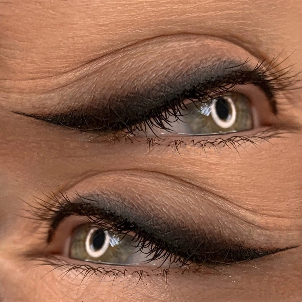 Перманентный макияж стрелка с растушевкой