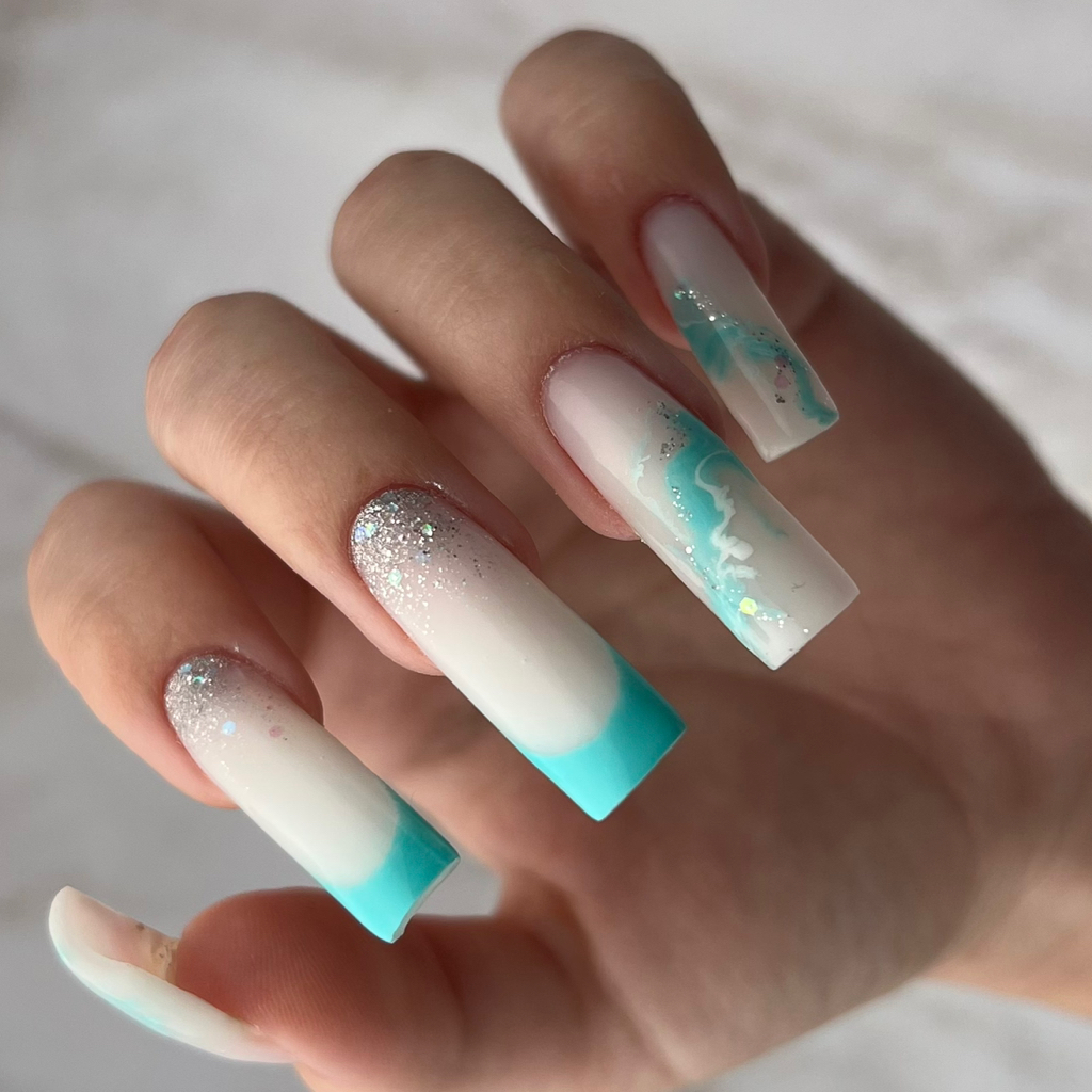 Маникюр , поднятие , исправление архитектуры и укрепление длинных ногтей твердым гелем.