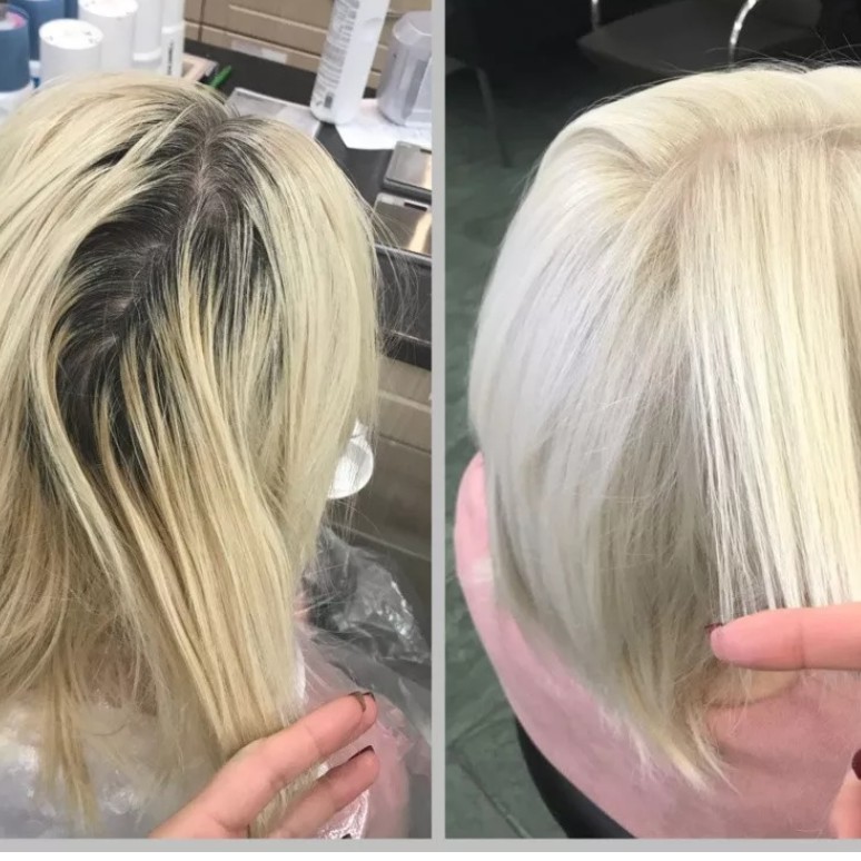 Блондирование корней.